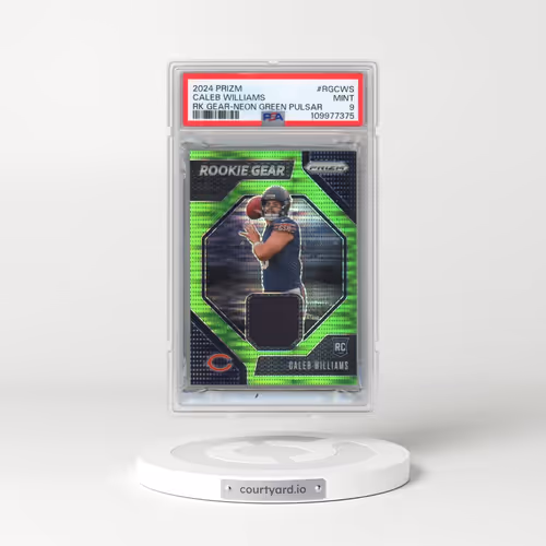 2024 Panini Prizm Rookie Gear #RGCWS Caleb Williams - Neon Green Pulsar (PSA 9 MINT)
