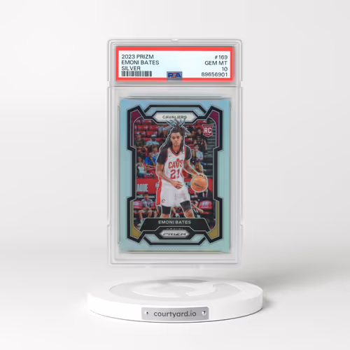 2023 Panini Prizm #169 Emoni Bates - Silver Prizm (PSA 10 GEM MINT)