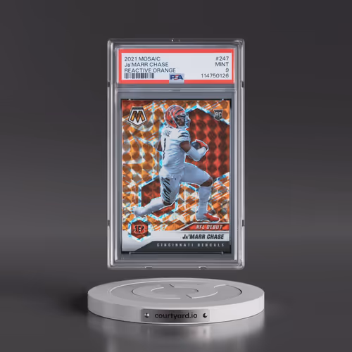 2021 Panini Mosaic #247 JA'Marr Chase - Reactive Orange (PSA 9 MINT)