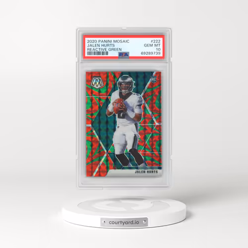 2020 Panini Mosaic #222 Jalen Hurts - Reactive Green (PSA 10 GEM MINT)