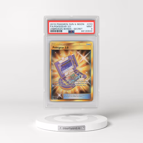 2019 Pokémon Sun & Moon Unbroken Bonds #233 Pokegear 3.0 - Full Art Secret (PSA 9 MINT)