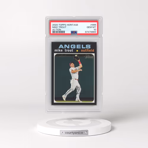 2020 Topps Heritage #466 Mike Trout - Action (PSA 10 GEM MINT)