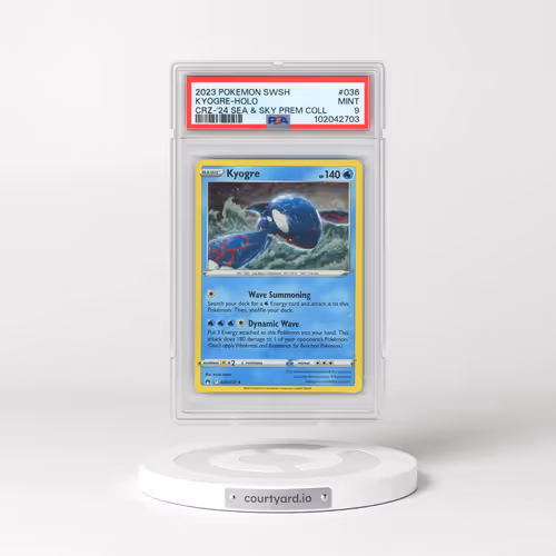 2023 Pokémon Sword and Shield Crown Zenith #036 Kyogre - Holo 2024 Sea & Sky Premium Collection (PSA 9 MINT)