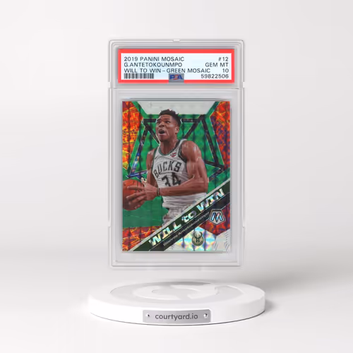 2019 Panini Mosaic Will to Win #12 Giannis Antetokounmpo - Green Mosaic (PSA 10 GEM MINT)