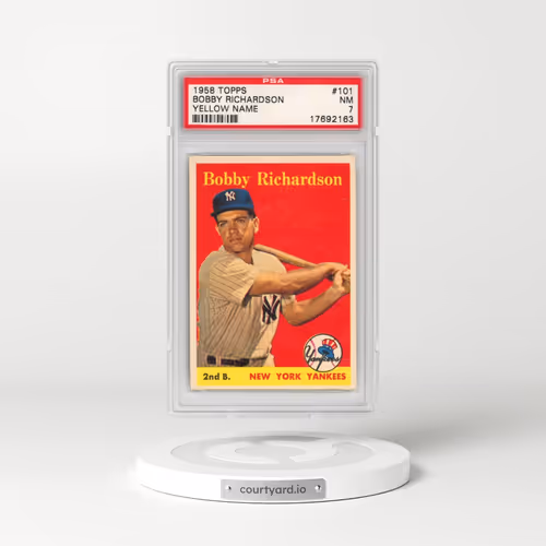 1958 Topps #101 Bobby Richardson - Yellow Name (PSA 7 NM)
