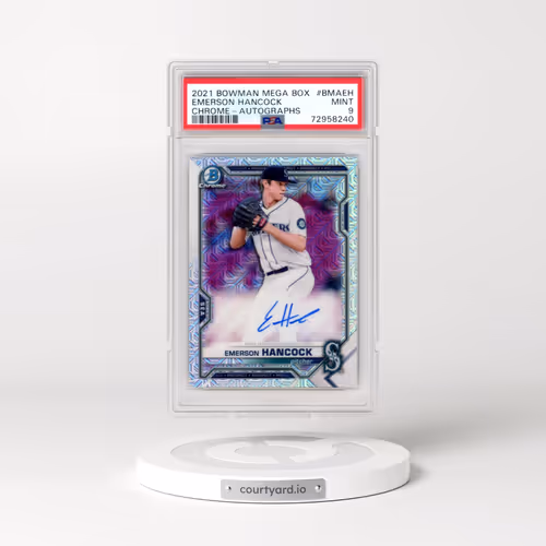 2021 Bowman Mega Box Chrome Autographs #BMAEH Emerson Hancock (PSA 9 MINT)