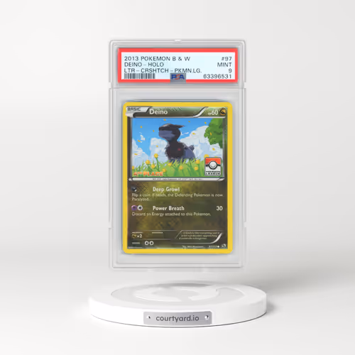 2013 Pokémon Black & White Legendary Treasures #97 Deino - Holo Crosshatch-2013 4th Place Pokemon League (PSA 9 MINT)