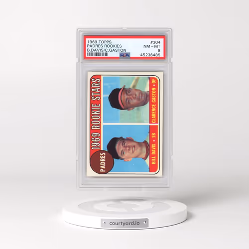 1969 Topps #304 Padres Rookies - B.Davis/C.Gaston (PSA 8 NM-MT)