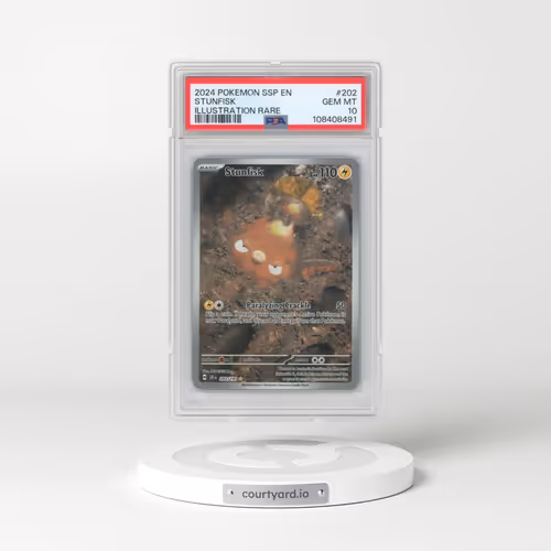 2024 Pokémon Ssp EN-Surging Sparks #202 Stunfisk - Illustration Rare (PSA 10 GEM MINT)