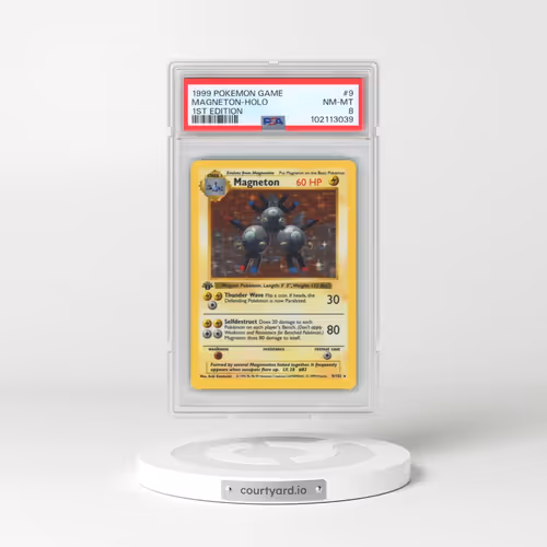 1999 Pokémon Game #9 Magneton - 1st Edition Holo (PSA 8 NM-MT)