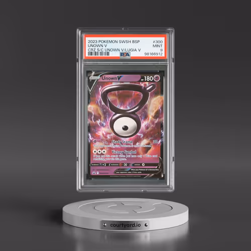 2023 Pokémon Swsh Black Star Promo #300 Unown V - Holo Crown Zenith Special Collection Unown V & Lugia V (PSA 9 MINT)