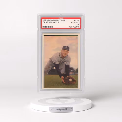 1953 Bowman Color #130 Cass Michaels (PSA 6 EX-MT)
