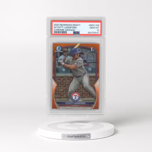 2023 Bowman Draft #BDC106 Wyatt Langford - Chrome-Orange Refractor (PSA 10 GEM MINT)