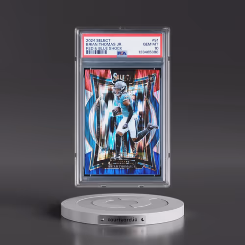 2024 Panini Select #91 Brian Thomas Jr. - Red & Blue Shock (PSA 10 GEM MINT)