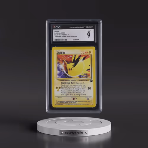 1999 Black Star Promos #23 Zapdos - The Power of One Error Illustrator - Aoki (CGC 9 MINT)