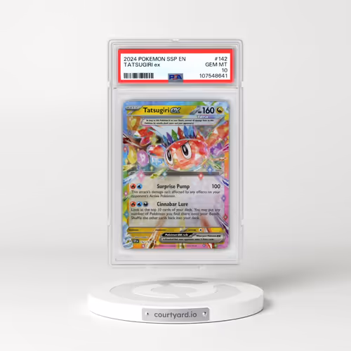 2024 Pokémon Ssp EN-Surging Sparks #142 Tatsugiri EX - Holo (PSA 10 GEM MINT)