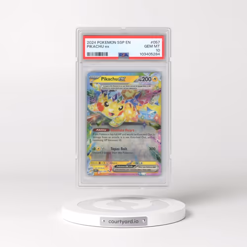 2024 Pokémon Ssp EN-Surging Sparks #057 Pikachu EX - Holo (PSA 10 GEM MINT)