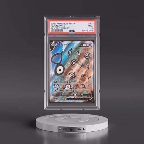 2022 Pokémon Sword & Shield Silver Tempest #177 Unown V - Holo Full Art (PSA 9 MINT)
