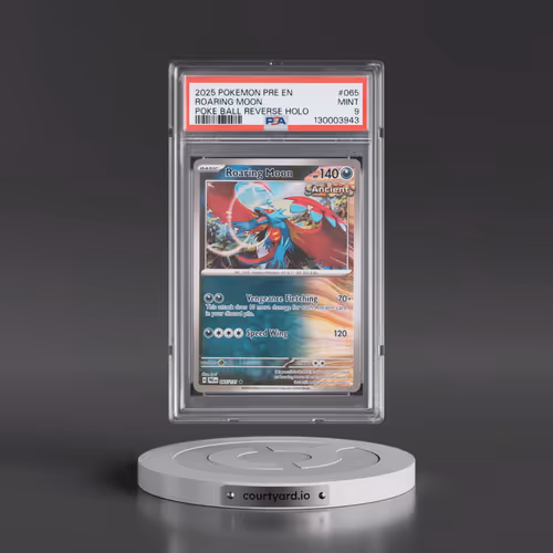 2025 Pokémon Pre EN-Prismatic Evolutions #065 Roaring Moon - Reverse Holo Poke Ball (PSA 9 MINT)