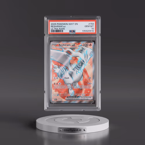 2025 Pokémon Wht EN-White Flare #158 Reshiram EX - Holo Ultra Rare (PSA 10 GEM MINT)