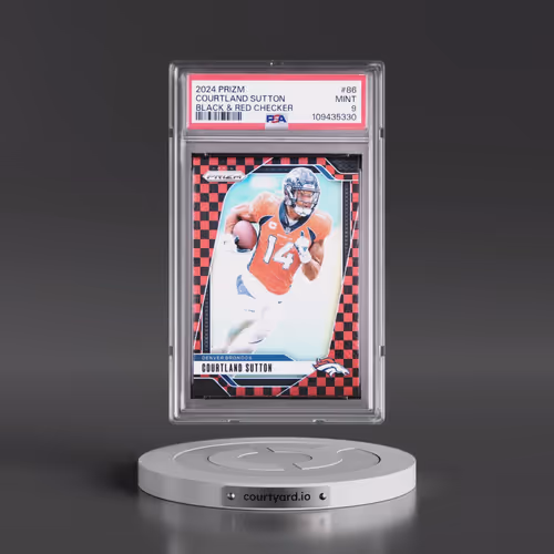 2024 Panini Prizm #86 Courtland Sutton - Black & Red Checker (PSA 9 MINT)