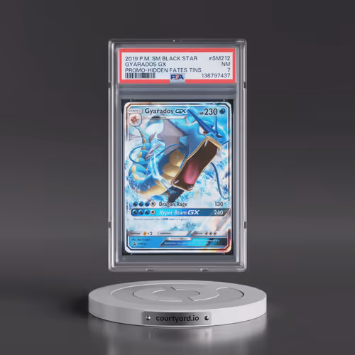 2019 Pokémon SM Black Star Promo #SM212 Gyarados GX - Holo Hidden Fates Tins (PSA 7 NM)