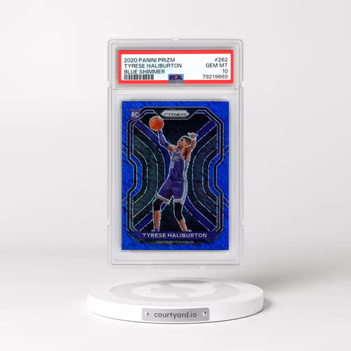 2020 Panini Prizm #262 Tyrese Haliburton - Blue Shimmer (PSA 10 GEM MINT)