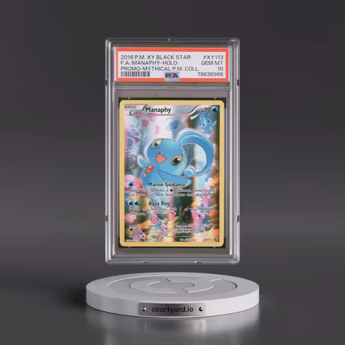 2016 Pokémon XY Black Star Promo #XY113 Manaphy - Full Art Mythical Pokemon Collection (PSA 10 GEM M