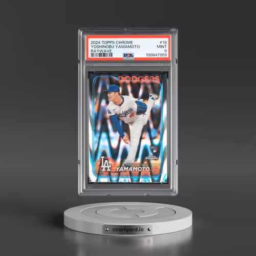 2024 Topps Chrome #18 Yoshinobu Yamamoto - Raywave (PSA 9 MINT)