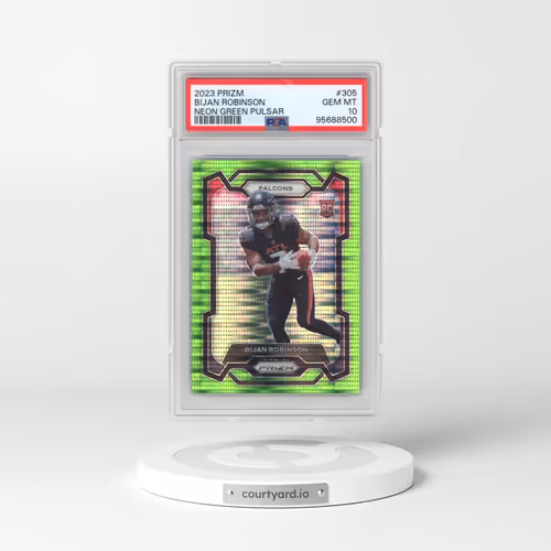 2023 Panini Prizm #305 Bijan Robinson - Neon Green Pulsar (PSA 10 GEM MINT)