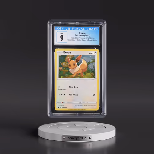2021 Pokémon Swsh Black Star Promo #095 Eevee - Holo Battle Styles Three Pack Blisters (CGC 9 MINT)