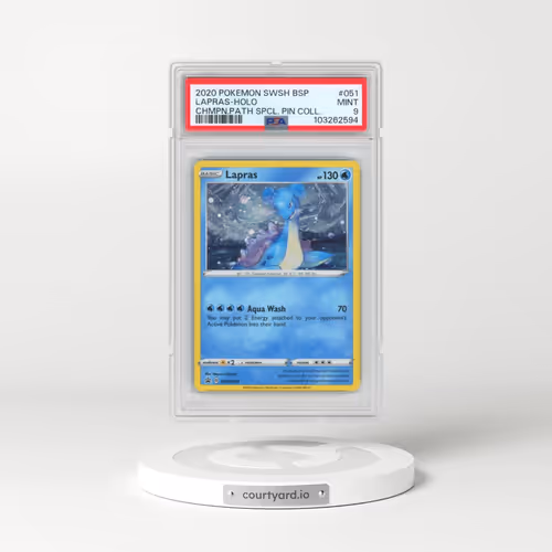 2020 Pokémon Swsh Black Star Promo #051 Lapras - Holo Champion's Path Special Pin Collection (PSA 9 MINT)