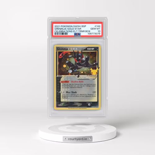 2021 Pokémon Swsh Black Star Promo #144 Greninja-Gold Star - Celebrations Elite Trainer Box (PSA 10