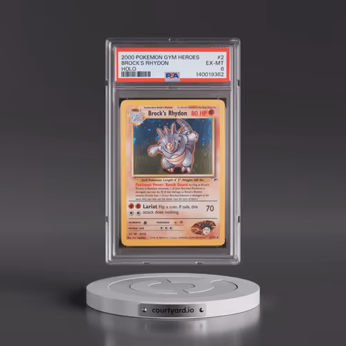 2000 Pokémon Gym Heroes #2 Brock's Rhydon - Holo (PSA 6 EX-MT)
