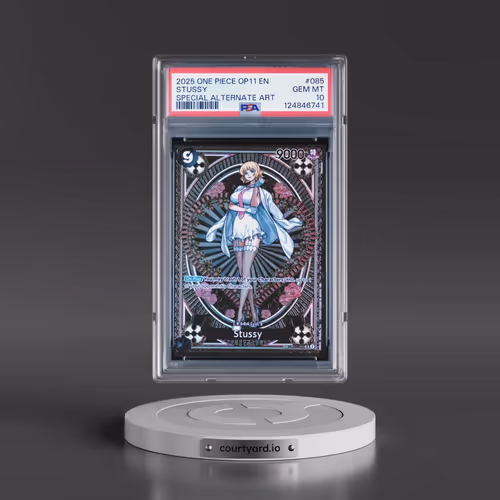 2025 One Piece OP11-A Fist of Divine Speed #085 Stussy - Special Alternate Art (PSA 10 GEM MINT)