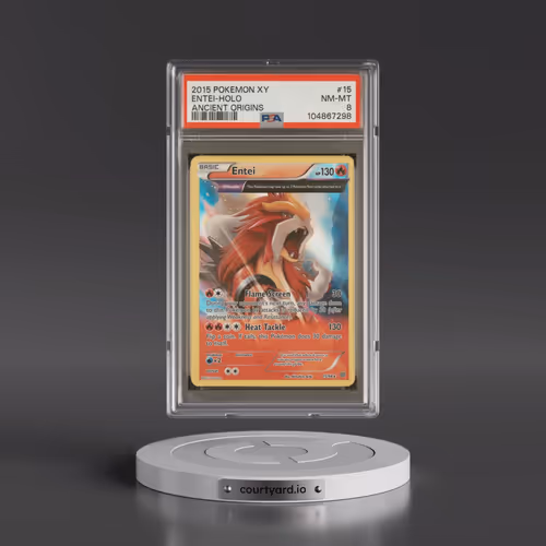 2015 Pokémon XY Ancient Origins #15 Entei - Holo (PSA 8 NM-MT)