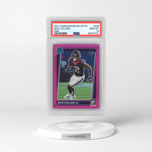 2021 Panini Donruss Optic #230 Nico Collins - Pink (PSA 10 GEM MINT)