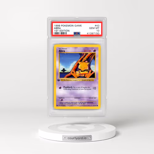 1999 Pokémon Game #43 Abra - 1st Edition (PSA 10 GEM MINT)