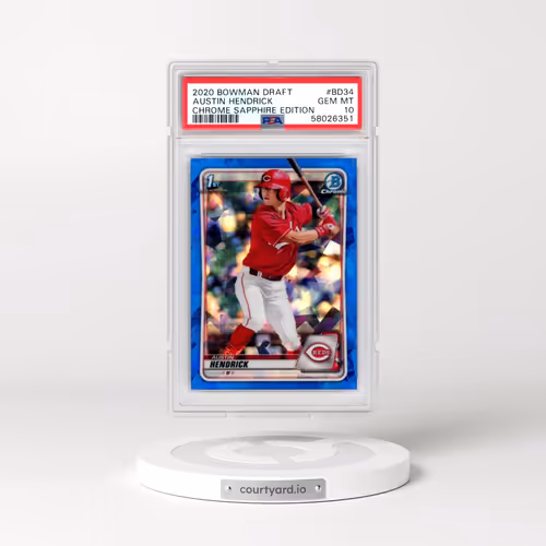 2020 Bowman Draft Chrome Sapphire Edition #BD34 Austin Hendrick (PSA 10 GEM MINT)