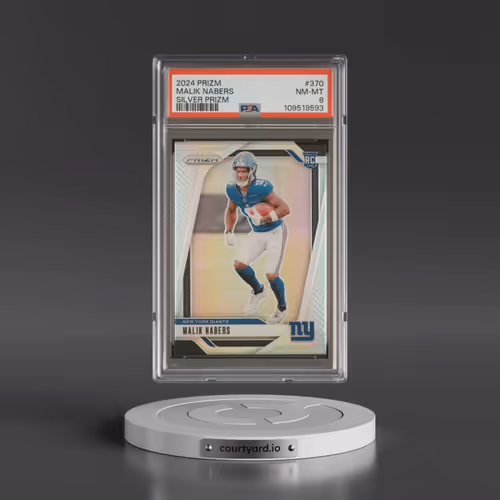 2024 Panini Prizm #370 Malik Nabers - Silver Prizm (PSA 8 NM-MT)
