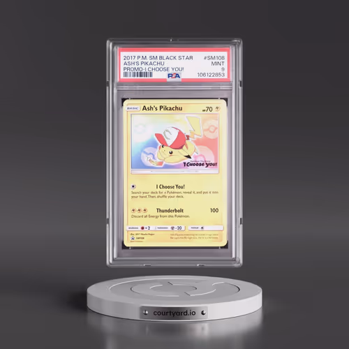 2017 Pokémon SM Black Star Promo #SM108 Ash's Pikachu - I Choose You! (PSA 9 MINT)