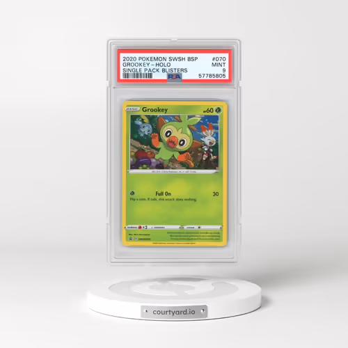 2020 Pokémon Swsh Black Star Promo #070 Grookey - Holo Single Pack Blisters (PSA 9 MINT)