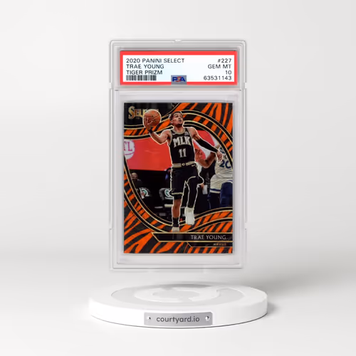 2020 Panini Select #227 Trae Young - Tiger Prizm (PSA 10 GEM MINT)