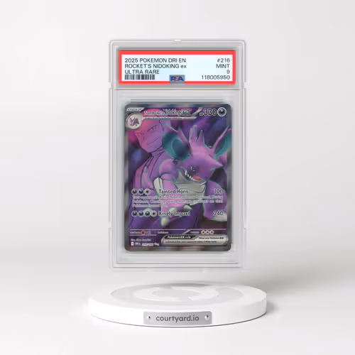 2025 Pokémon Dri EN-Destined Rivals #216 Team Rocket's Nidoking EX - Holo Ultra Rare (PSA 9 MINT)