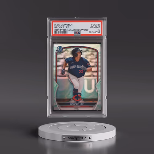 2023 Bowman Chrome Prospects #BCP31 Brooks Lee - Lunar Glow Refractor (PSA 10 GEM MINT)