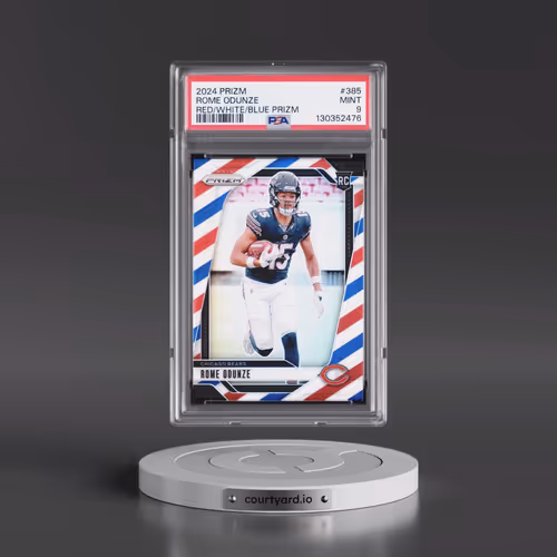 2024 Panini Prizm #385 Rome Odunze - Red/White/Blue Prizm (PSA 9 MINT)