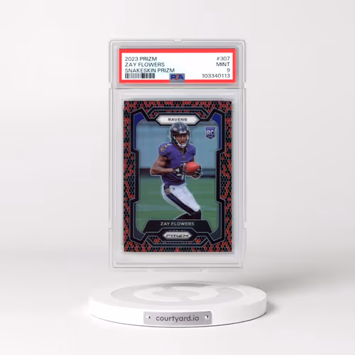2023 Panini Prizm #307 Zay Flowers - Snakeskin Prizm (PSA 9 MINT)