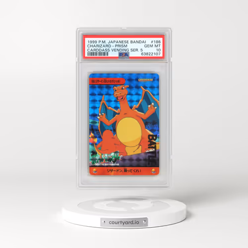 1999 Pokémon Bandai Carddass Vending Series 5 #186 Charizard-Prism (PSA 10 GEM MINT)