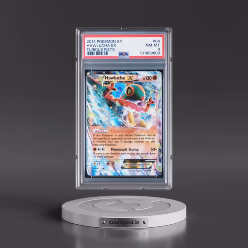 2014 Pokémon XY Furious Fists #64 Hawlucha EX - Holo (PSA 8 NM-MT)