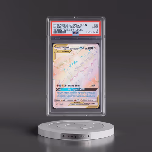 2019 Pokémon Sun & Moon Hidden Fates #69 Moltres & Zapdos & Articuno GX - Holo Full Art Secret (PSA